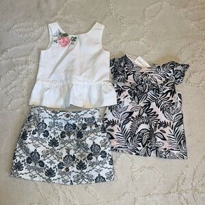 Janie and Jack NEW SZ 4 toddler tops and skirt bundle